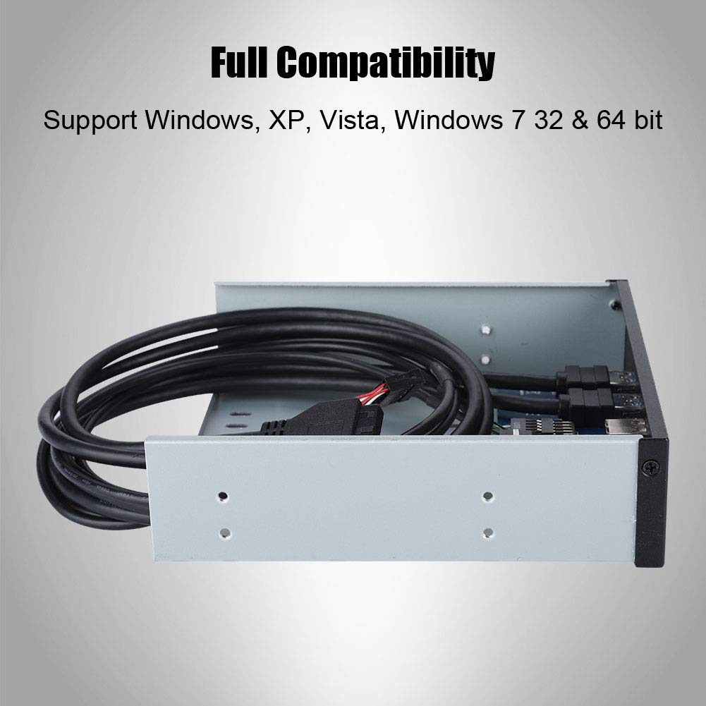 Ashata 5.25'' Front Panel,4 Usb Port Optical Drive Front Panel,Multifunction 5.25 Inch 19 Pin/9Pin To Usb 3.0 Usb 2.0 4 Port Met