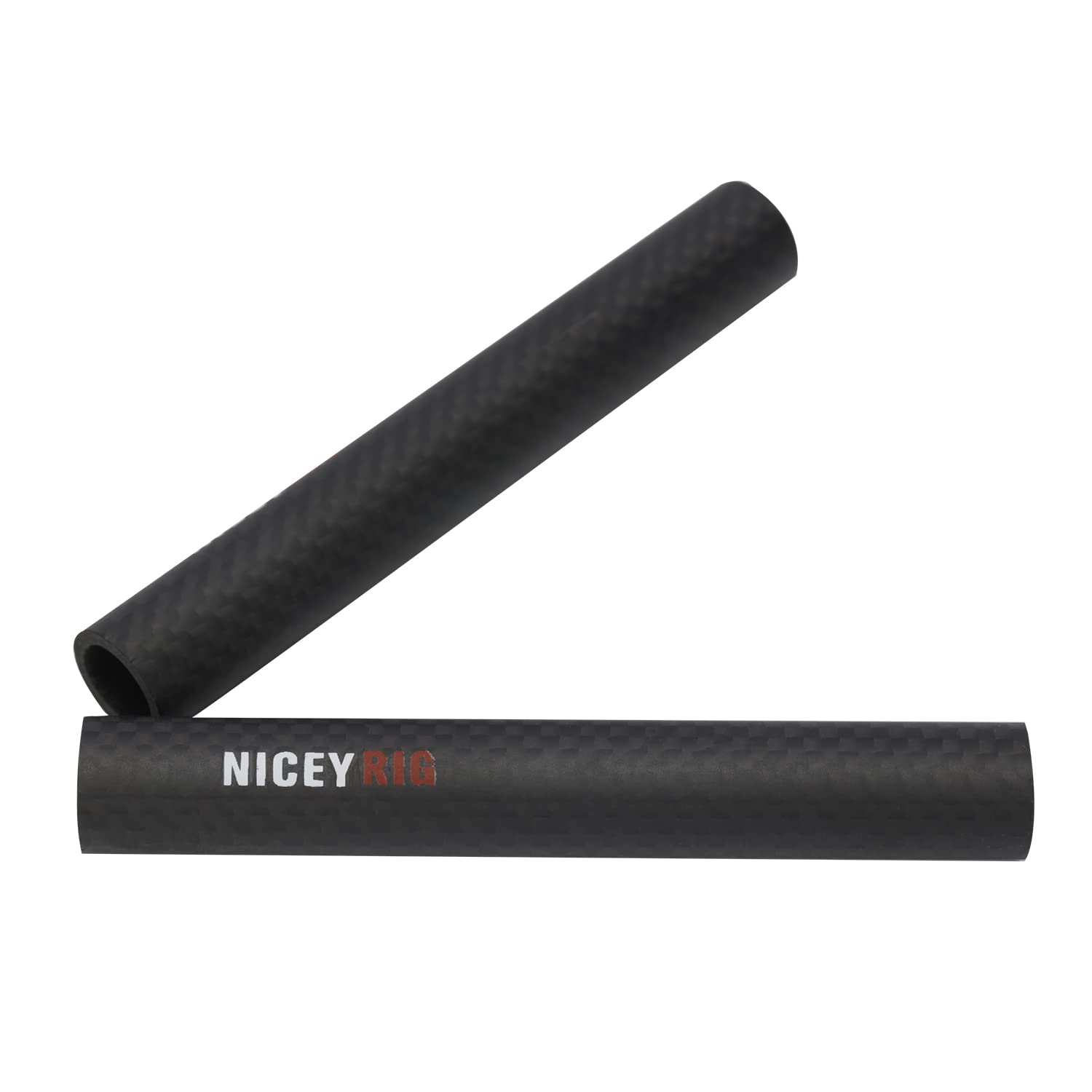 NICEYRIG 15mm Carbon Fiber Rod 4 Short Rod for Camera Cage Rig, Top Handle, 15mm Rail Block [Pack of 2] - 554