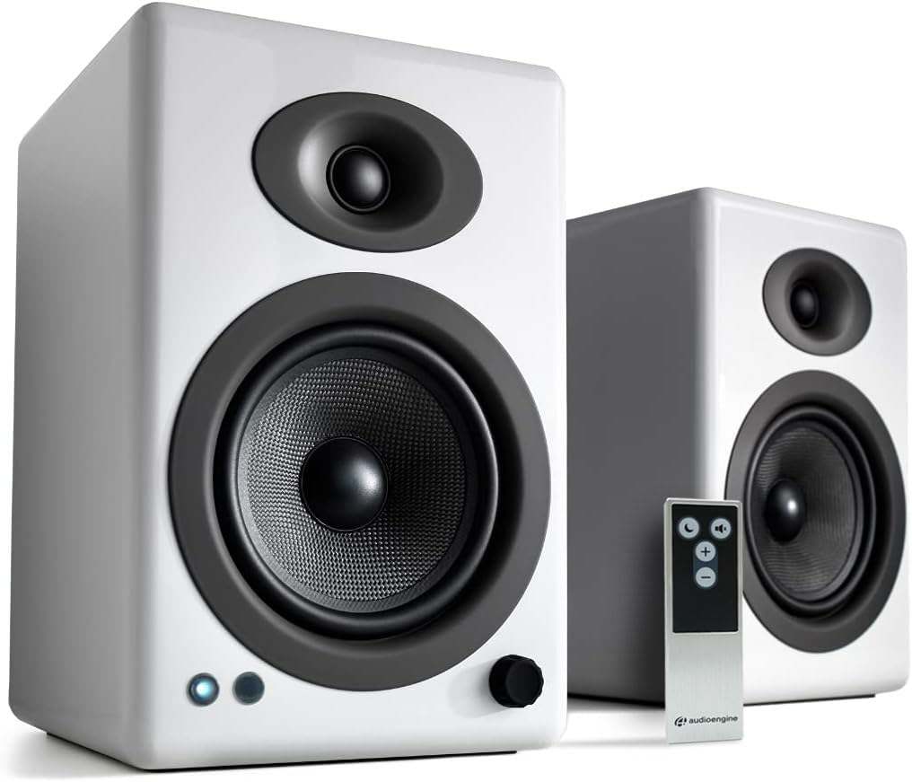 Audioengine A5 Wireless Home Theater Bookshelf Speakers   150W Premium Studio Monitors