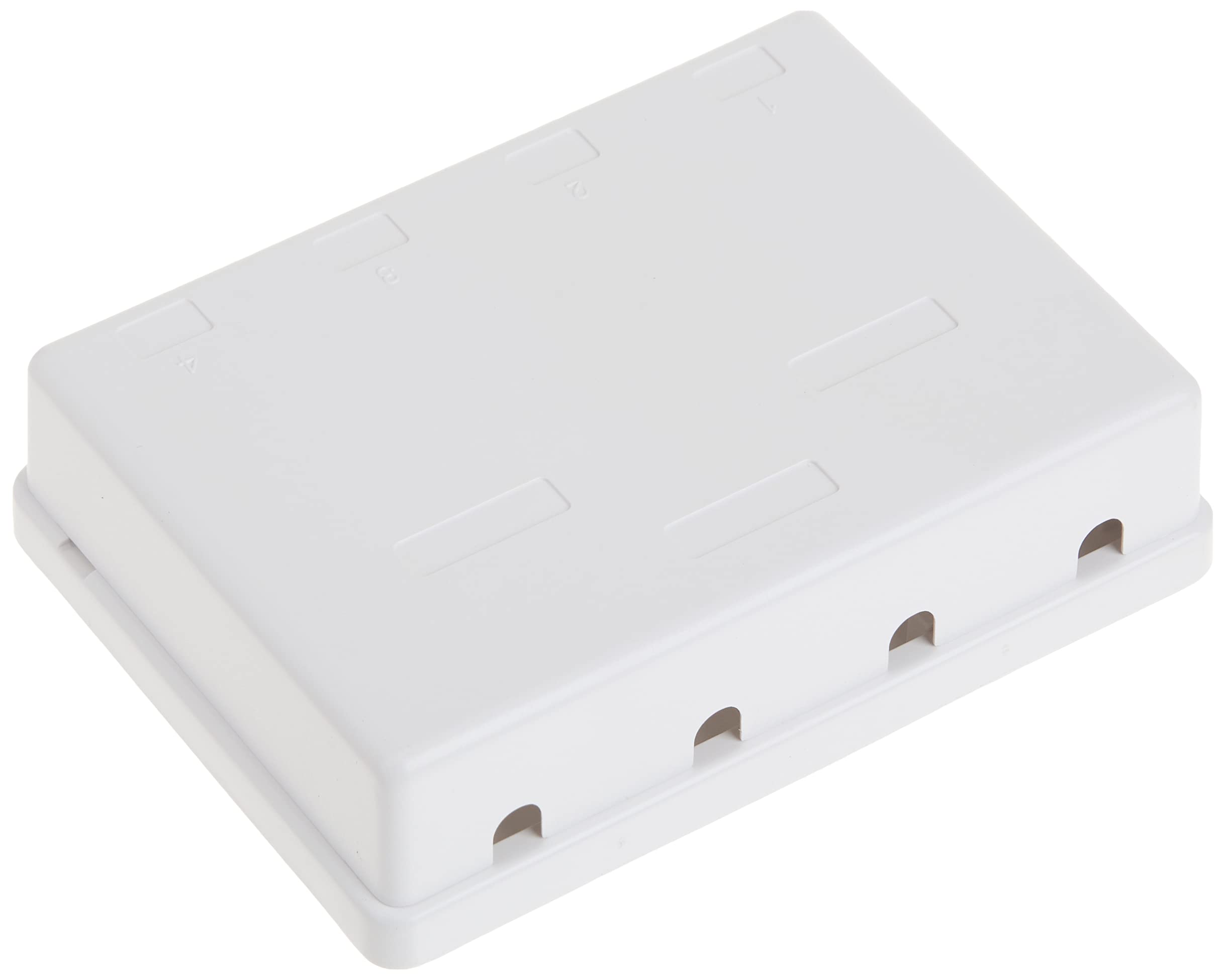 4 Port Keystone Jack Surface Mount Box, White, Surface Mount Box For Networking, Home Theatre, Security/Surveillance, Cablewhole