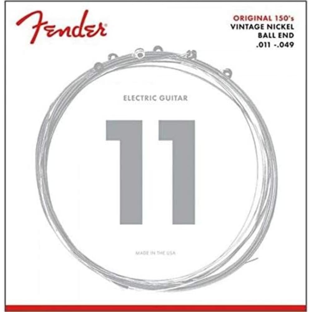 Fender Original 150 Electric Guitar Strings, Pure Nickel Wound, Ball End, 150M .011 .049