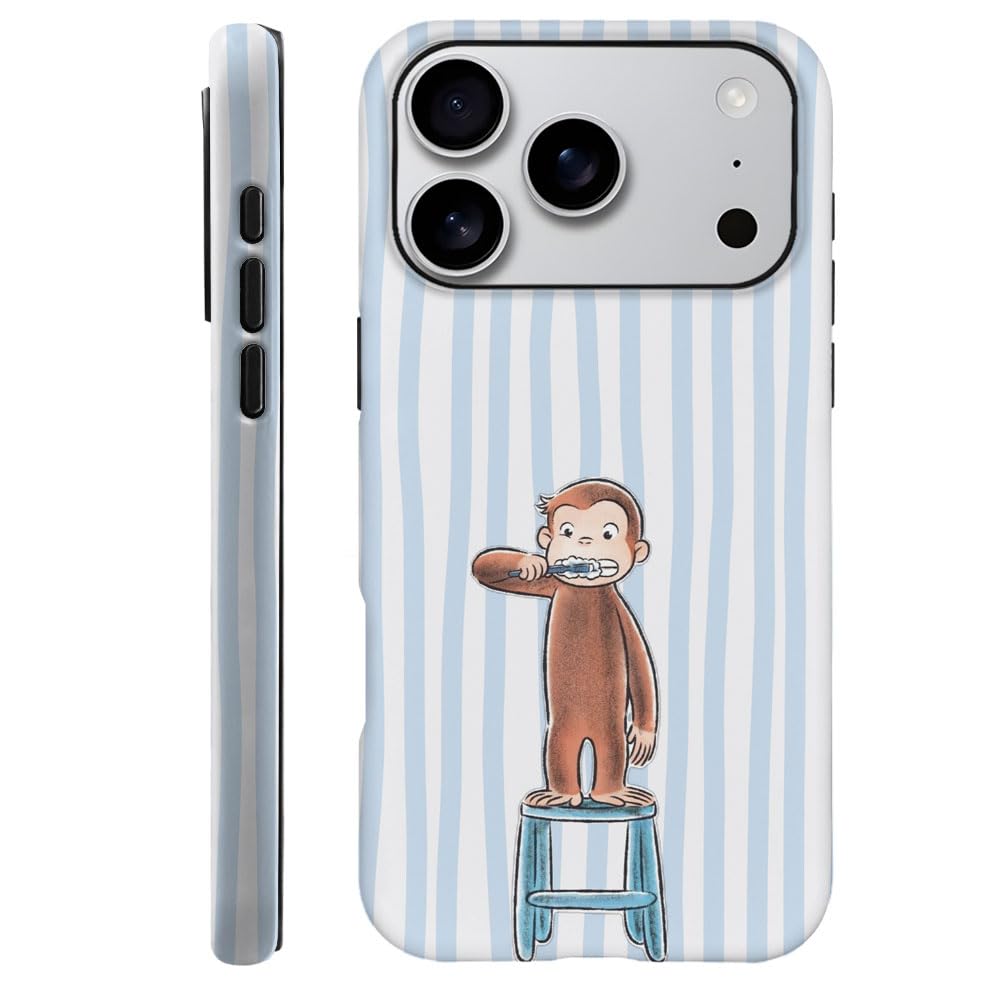 Case for iPhone 17 Pro - [Drop Protection Phone Cover] - Hybrid Case for Girl Women - Funny Monkey Stripes 01