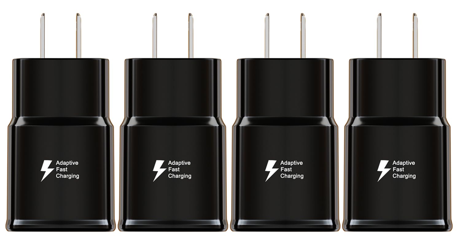 Samsung Adaptive Fast Charging Adapter Quick Charge Charging Block Wall Charger Plug Compatible Samsung Galaxy S24/S24 Ultra/S23/S23 Ultra/S22/S21/S20/S10/S9/S8/S7/S6 Edge/Note 10 9 8/Lg(4 Pack)
