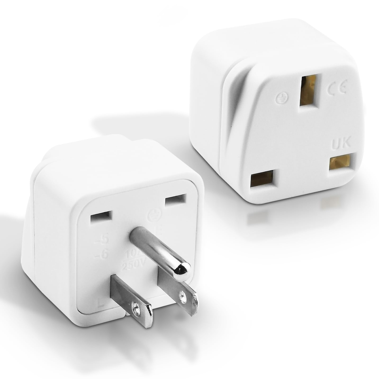 Uk To Us Plug Adapter, Ofoaeea 2 Pack Uk To Usa Plug Adapter, Type G To Type B, Uk To Us Adapter, Uk Plug Adapter, For United Ki
