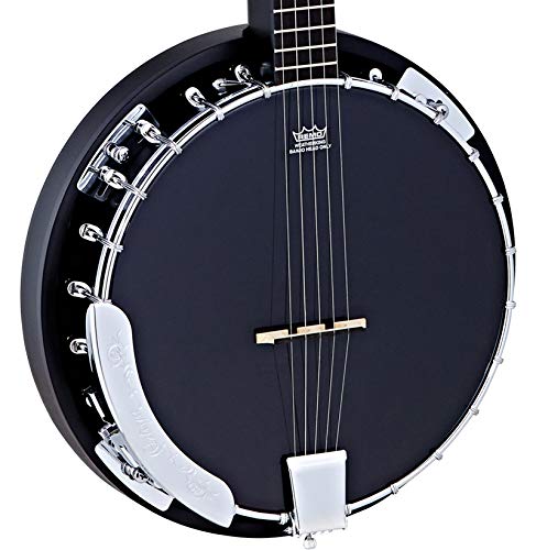 Ortega Guitars Raven Series 6-String Banjo with Bag, Right-Handed, Chrome, Model OBJ350/6-SBK