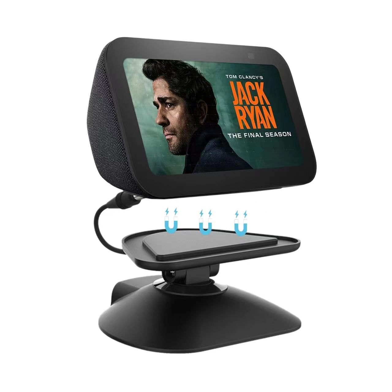 All New Adjustable Charging Stand For Echo Show 5 (3Rd Gen), Tilt + Swivel Stand Multi Angle Rotation Magnetic Anti Slip Base Fo