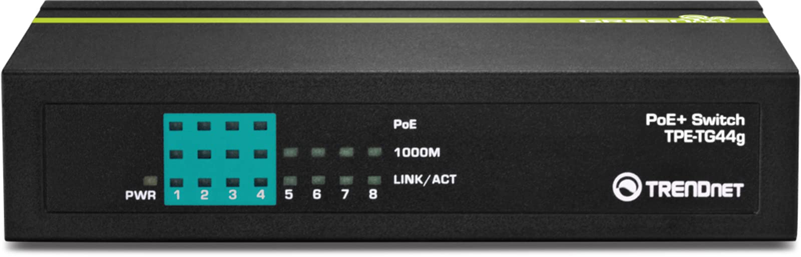Trendnet 8 Port Gigabit Greennet Poe+ Switch,Tpe Tg44G, 4 X Gigabit Poe/Poe+ Up To 30 Watts/Port, 4 X Gigabit, 61W Power Budget,