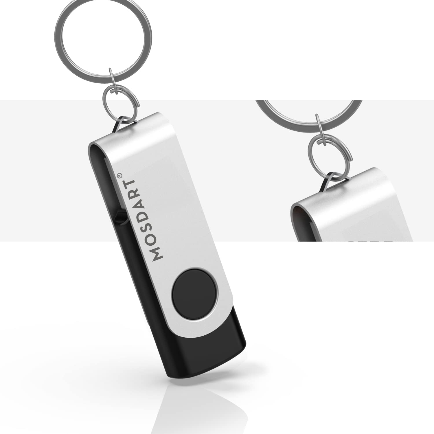 Mosdart Usb2.0 128Mb(Not 128Gb) Flash Drive, Swivel Design With Led Indicator, Keychain Loop, Fat32 Memory Stick For Data Storag