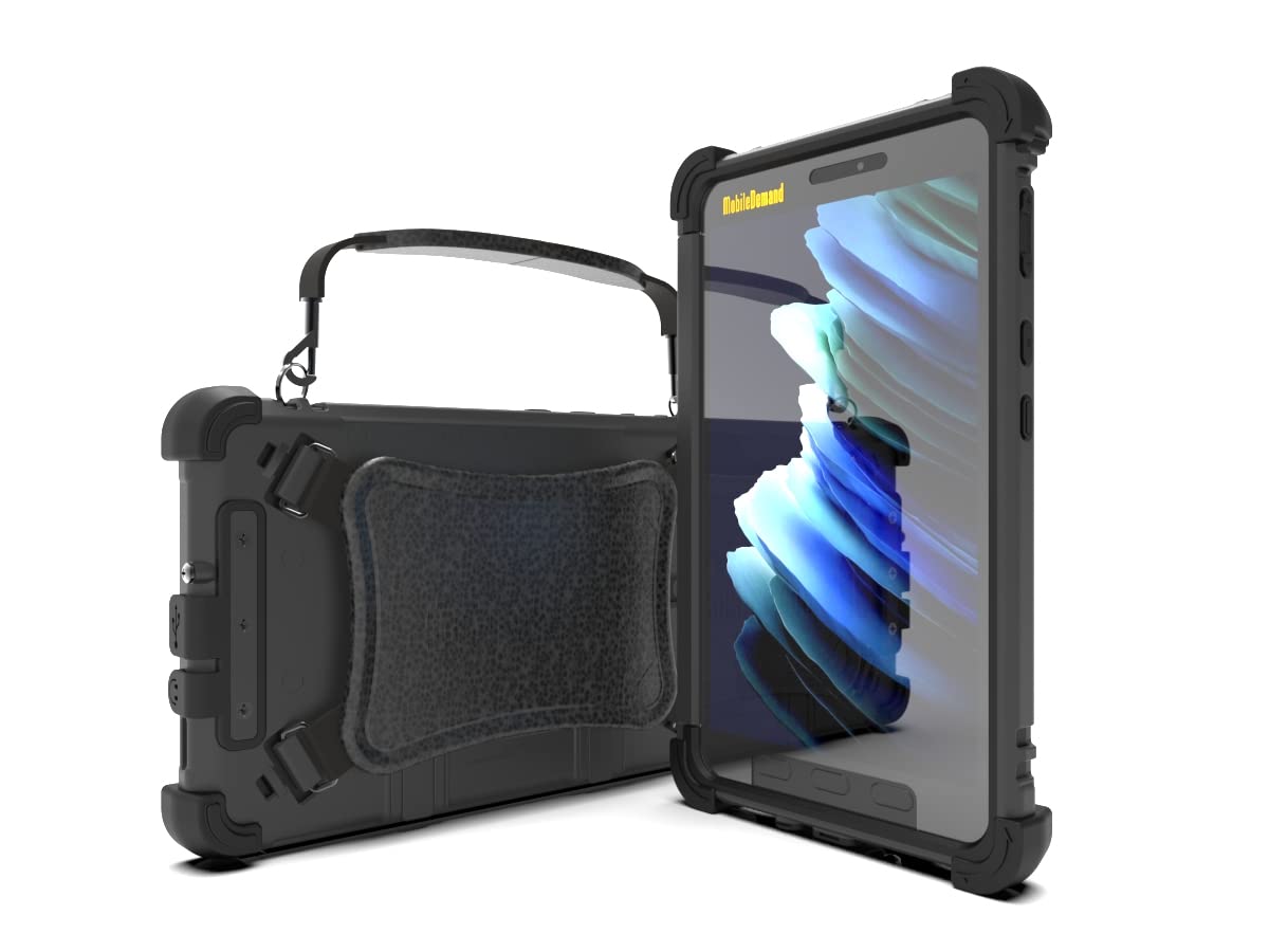 Mobiledemand Ultra Rugged Case For Samsung Galaxy Tab Active3   Briefcase Handle, Back Hand Strap   Port Cover   Shock Absorbing