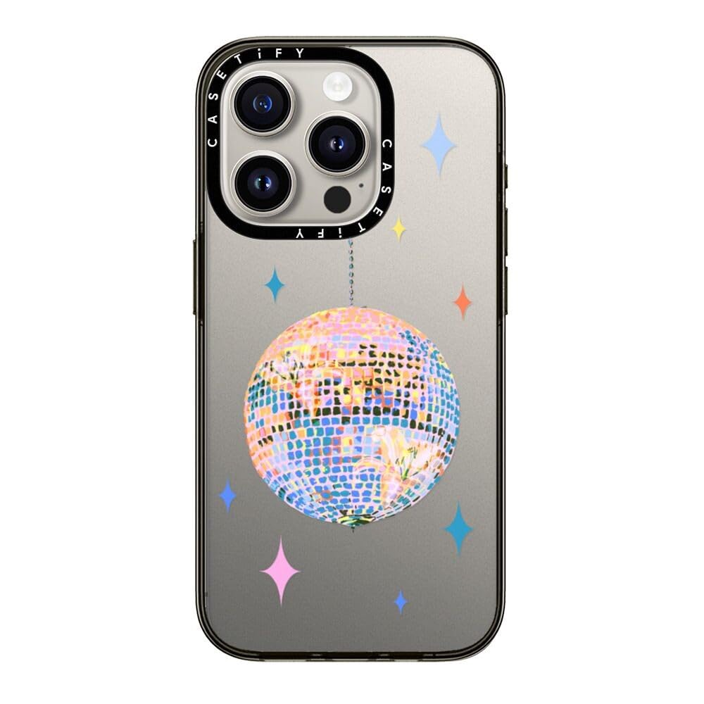 Casetify Compact Iphone 15 Pro Case [2X Military Grade Drop Tested / 4Ft Drop Protection]   Disco   Clear Black