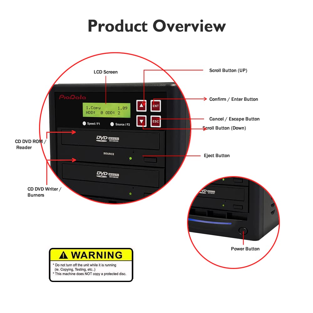 Piodata 1 To 1 24X Burner M Disc Support Cd Dvd Duplicator   Standalone Copier Duplication Tower Pio S1T Dvd Bk