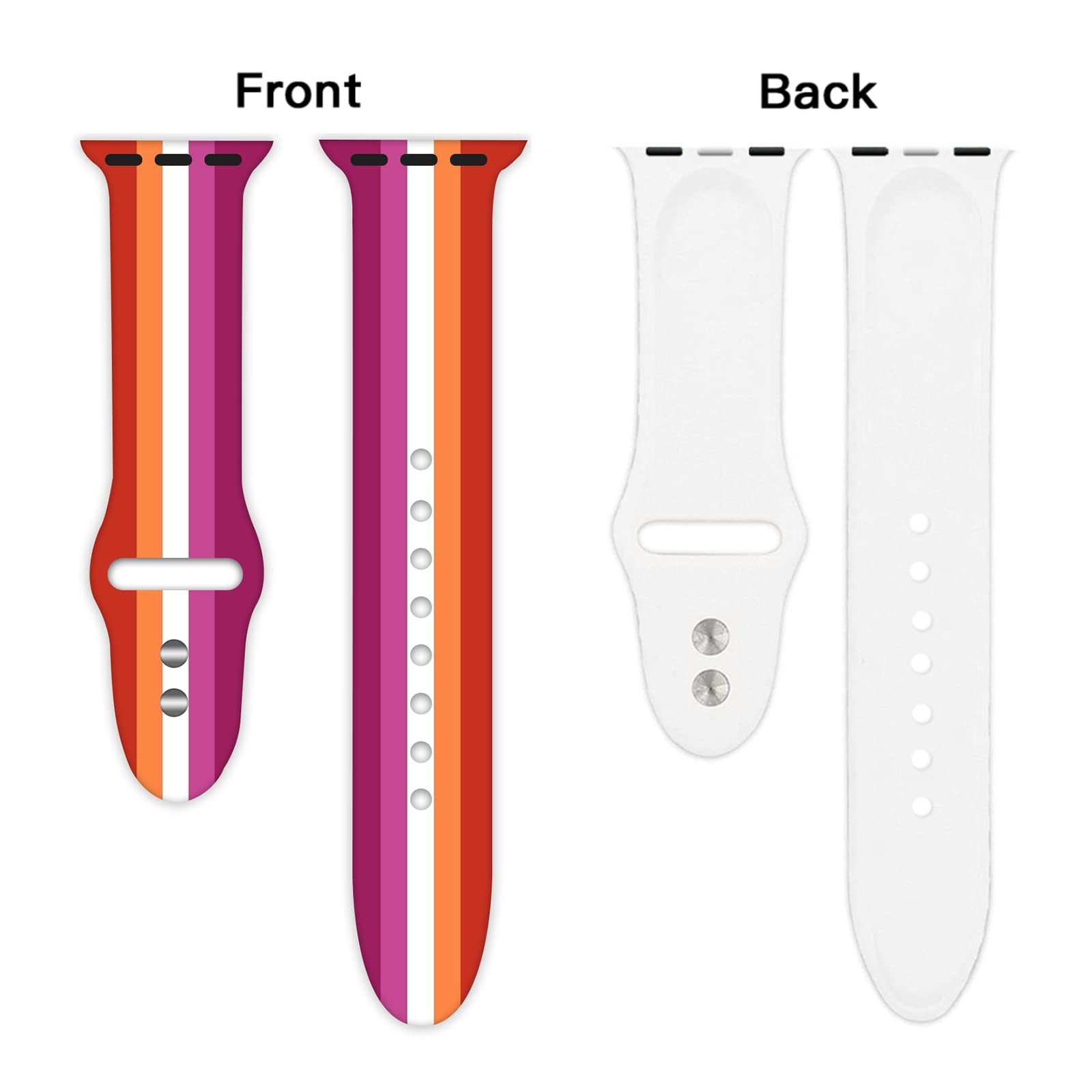 Lesbian Pride Flag Watch Band Compatible With Apple Watch 38Mm 40Mm 41Mm 42Mm 44Mm 45Mm For Women Men Gifts Sport Silicone Wrist