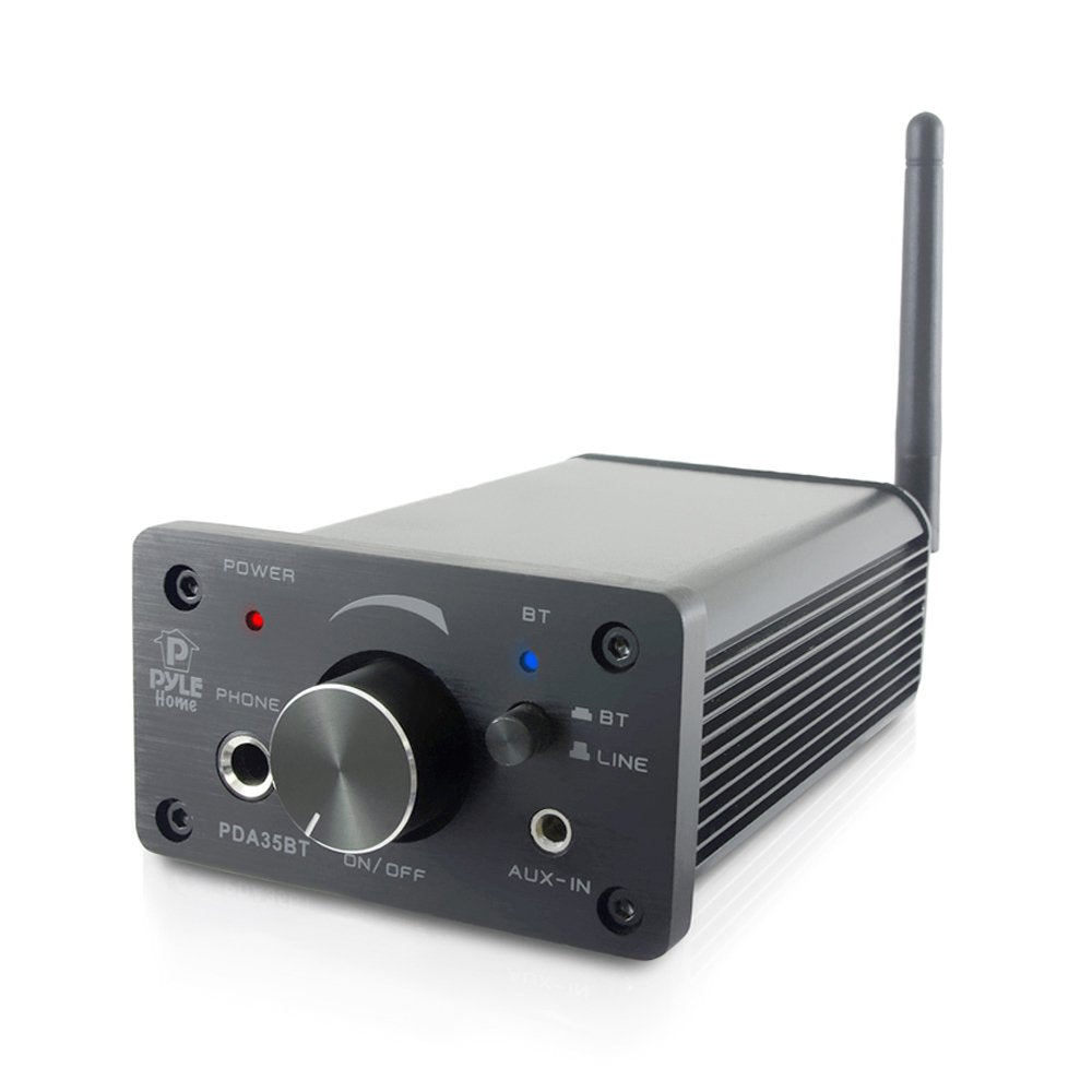 Pyle Pda35Bt 100 Watt Mini Bluetooth Power Digital Class D Amplifier & Headphone Amplifier With Two Aux Inputs   2 Channel Stere