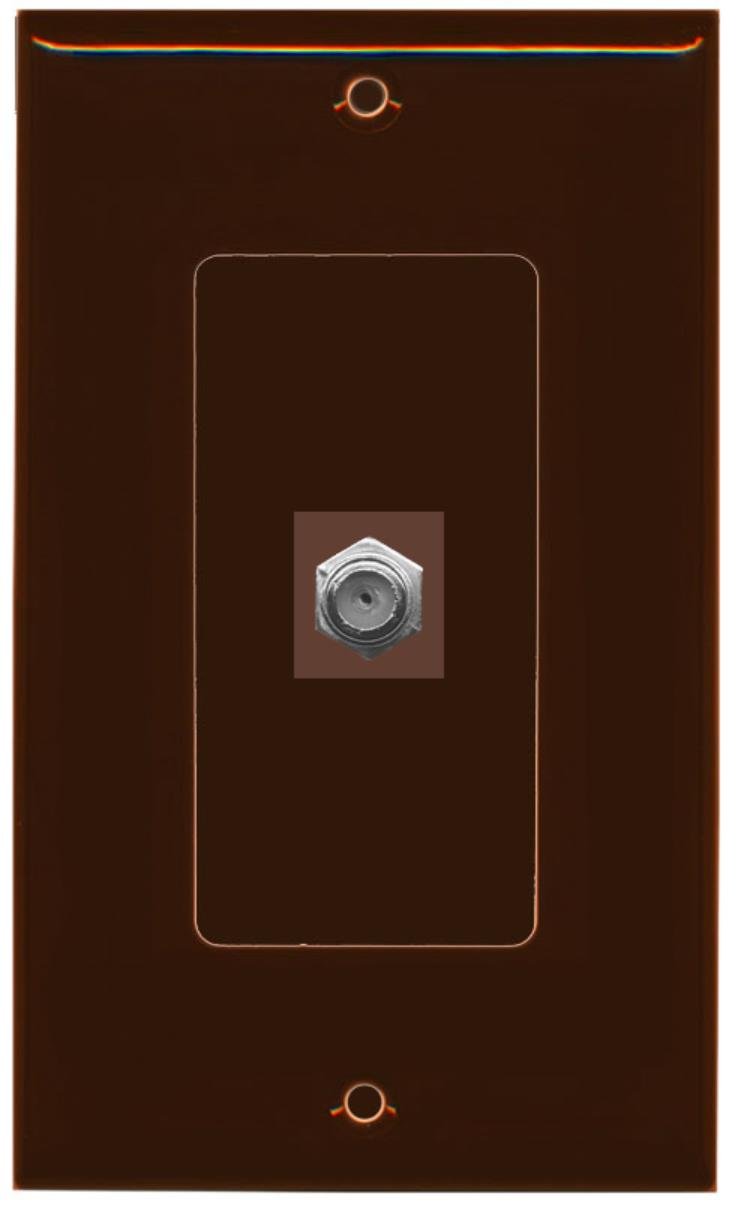 Riteav Coax Wall Plate 1 Gang Decorative   Brown