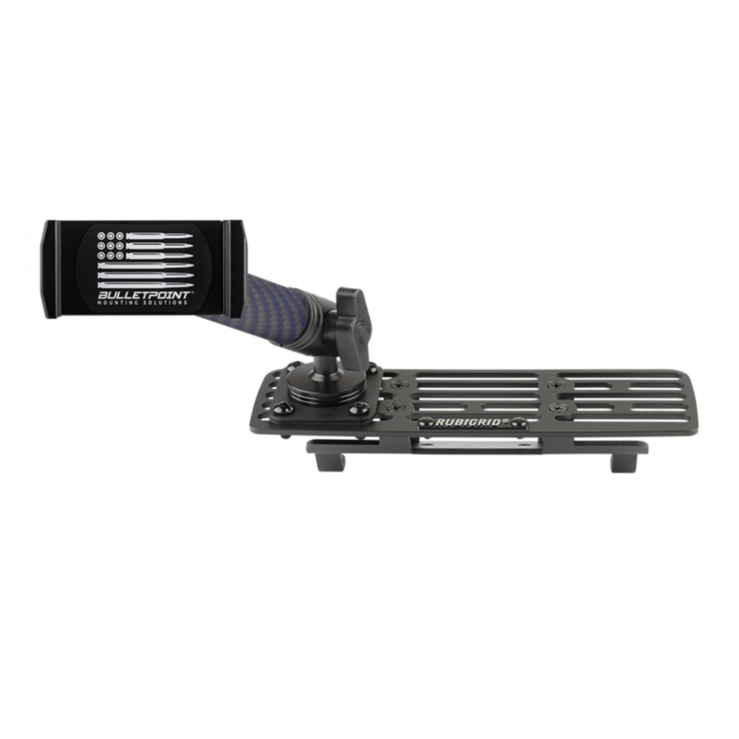 Bulletpoint Metal Dash Mount Cell Phone Holder Compatible With 2013-2018 Ram Truck & 2019+ Ram 1500 Classic (Rubigrid)