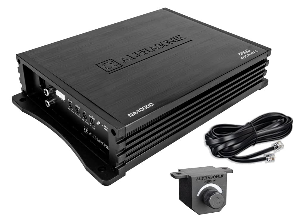 Alphasonik Na4000D Neuron Series 4000 Watts Max Monoblock Car Amp With 4 Way Protection Circuitry Class D Amplifier Low & High L