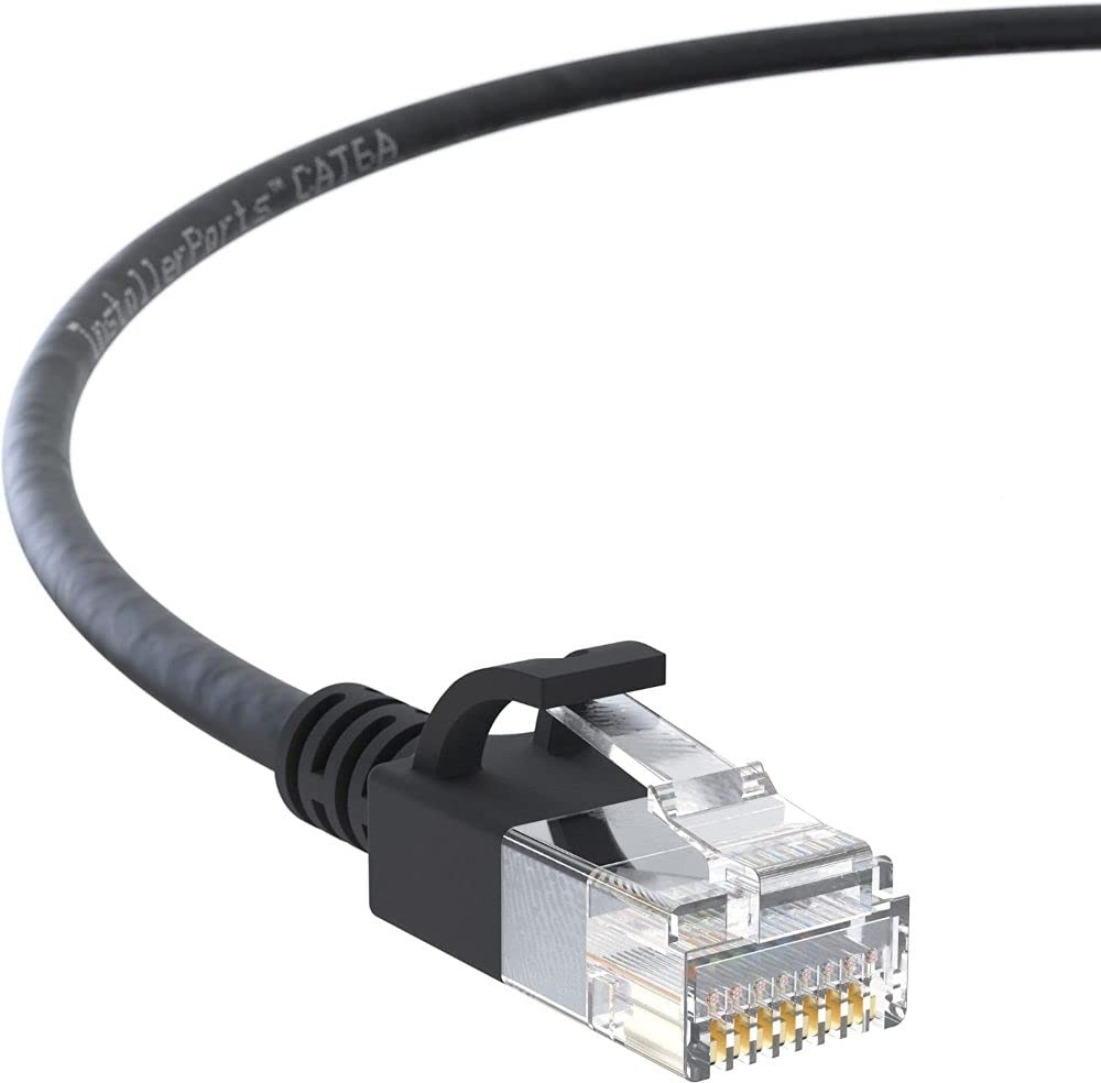 Installerparts Ethernet Cable Cat6A Slim Cable Utp Booted 0.5 Ft (20 Pack)   Black   Professional Series   10Gigabit/Sec Network