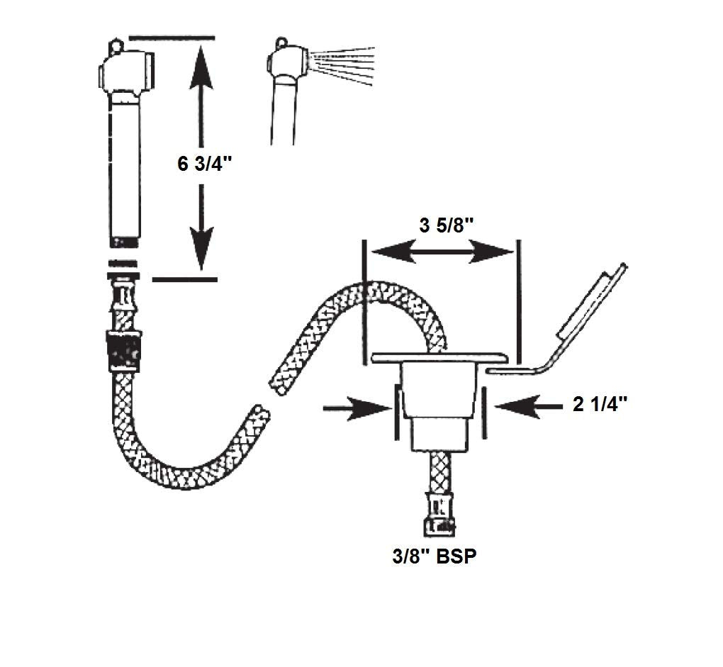 Scandvik Recessed Transom Shower W/6' Hose - White,WBHDWB011LBJKIO