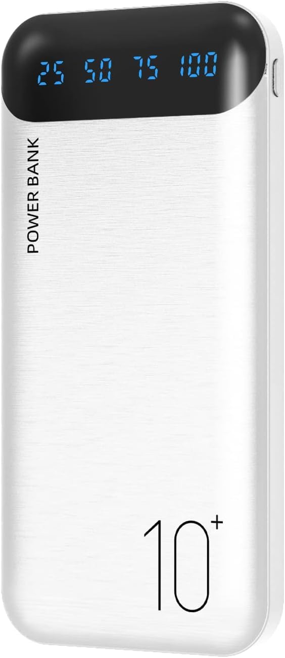 Power Bank 10000Mah Portable Charger Slim External Battery Pack With 2 Usb 2.4A Outputs And Usb C In/Out Compatible With Huawei 