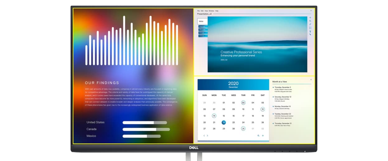 Dell S2421HN 24 Inch Full HD 1080p (1920 x 1080) 75Hz IPS Ultra Thin Bezel Monitor 2 x HDMI Ports, Audio Line Out, Adaptive AMD FreeSync, Silver