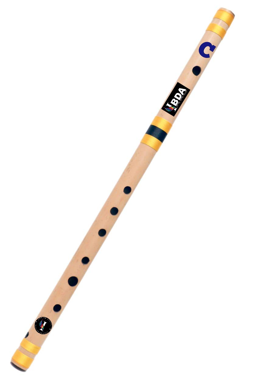 Ibda Flutes 48 Cms For Professional/Learner/Beginner Handmade C Scale Bamboo Bansuri 19 Inch With Silk Thread. Go Vocal For Loca