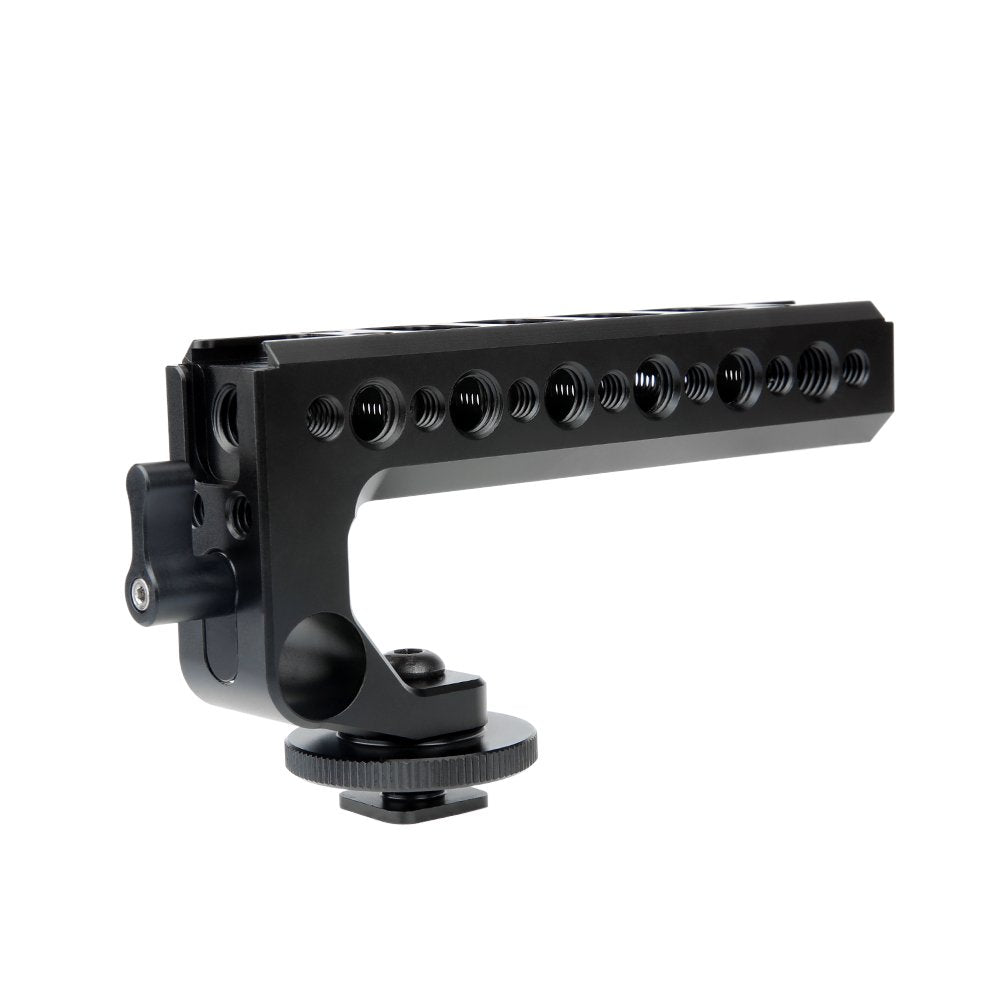 NICEYRIG Hot Shoe Top Handle Grip DSLR Camera Handgrip with 15mm Rod Clamp, Cold Shoe Mounts Applicable for Panasonic Lumix GH5/G9/G95/G85, Sony A6600/A6100/A6400/A6500-192