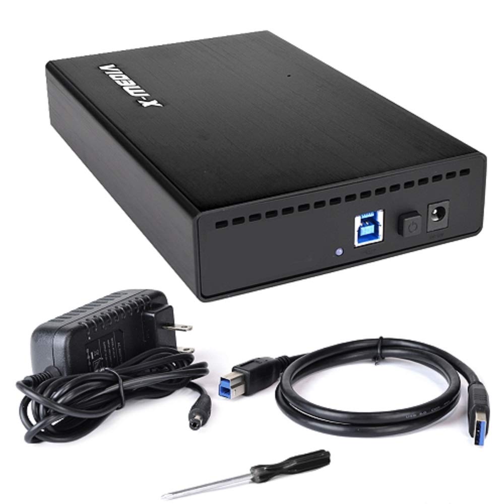 X MEDIA XM EN3251U3 BK 3.5 Inch USB 3.0 SATA Aluminum Hard Disk Drive HDD External Enclosure Case, Support 2.5/3.5 Inch SATA / SSD Hard Disk Drive