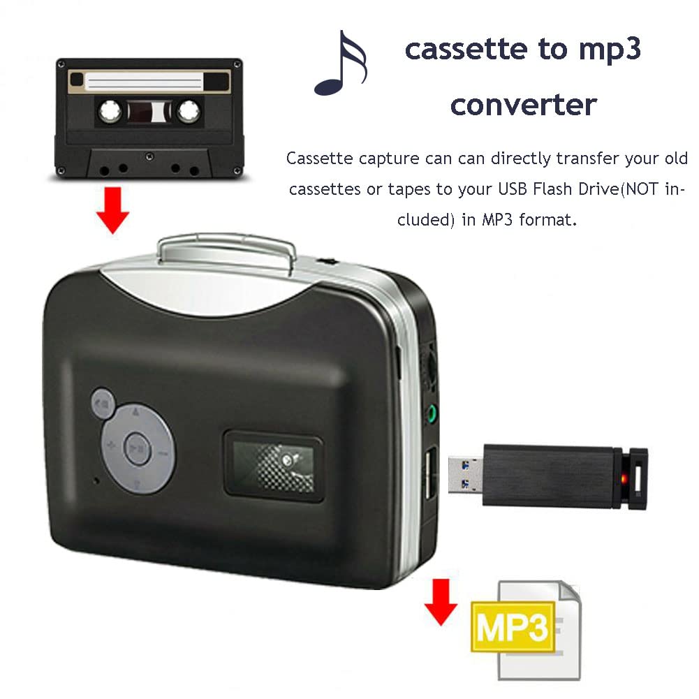 Cassette Player, Portable From Tapes To Mp3 Converter Audio Music Player Capture Cassette Recorder Usb Cassette Digital Tape Mp3