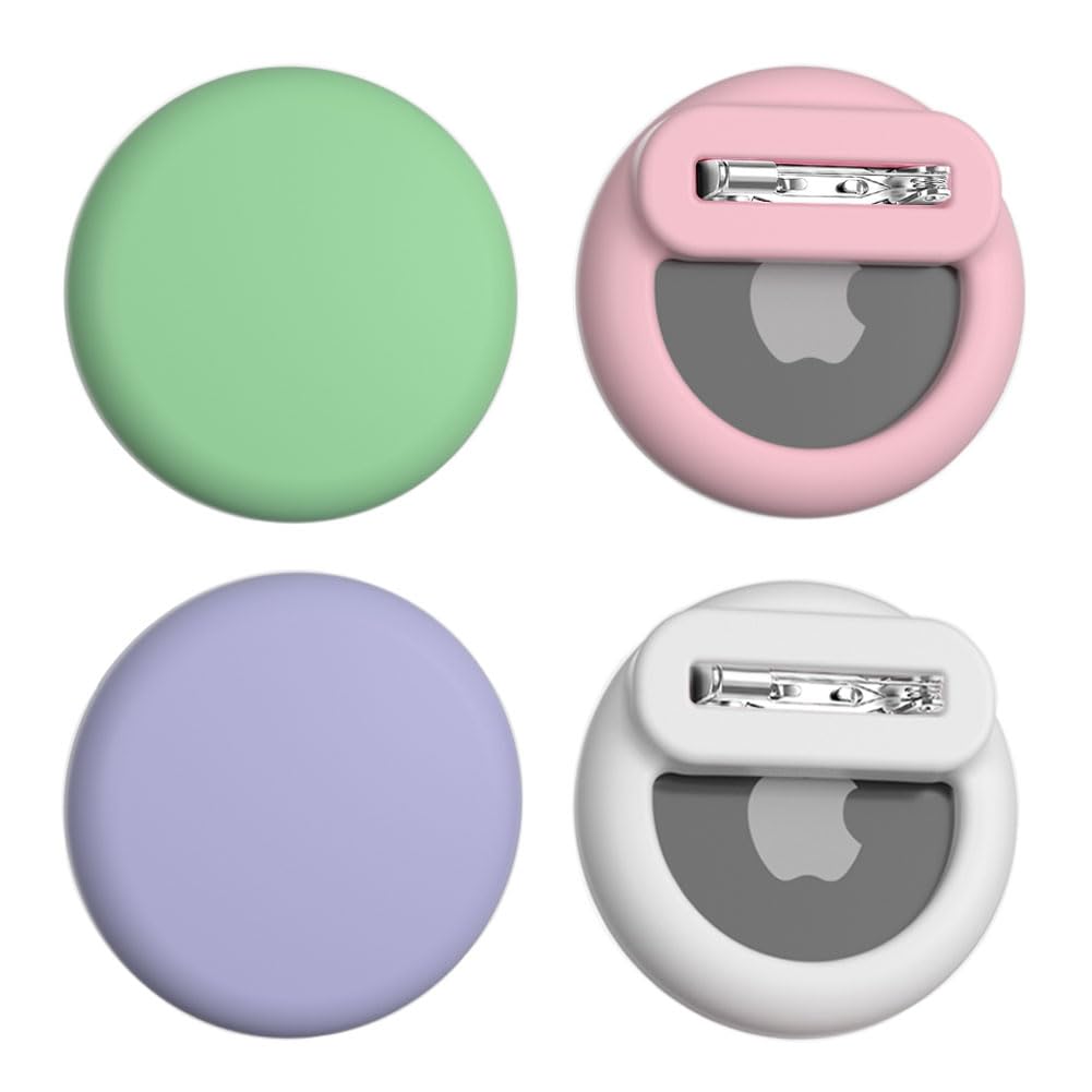 Alsukeay 4 Pack Airtag Holder For Kids Hidden Silicone Case Cover With Safety Pins For Children Elderly Pets Backpack Luggage (W