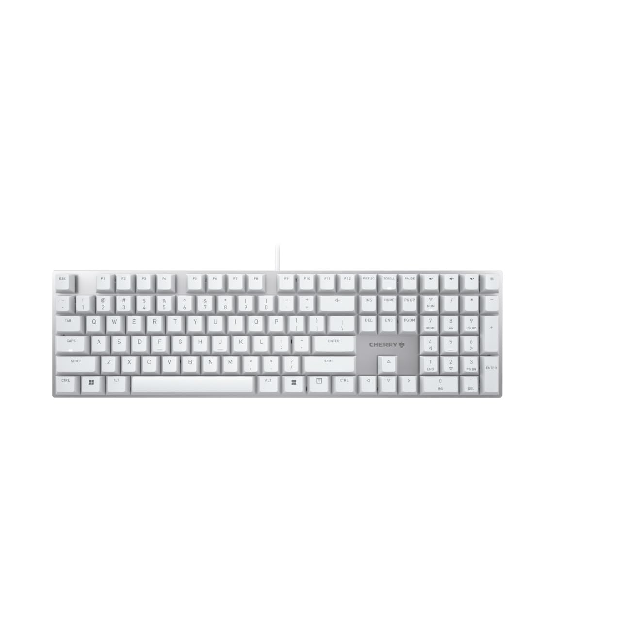 Cherry Kc 200 Mx Mechanical Office Keyboard With New Mx2A Switches. Modern Design With Metal Plate Frame. (White W/Mx2A Silent R
