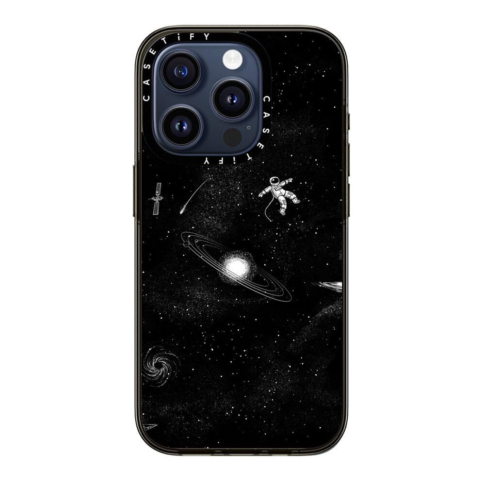 Casetify Compact Iphone 15 Pro Case [2X Military Grade Drop Tested / 4Ft Drop Protection]   Gravity 3.0   Clear Black