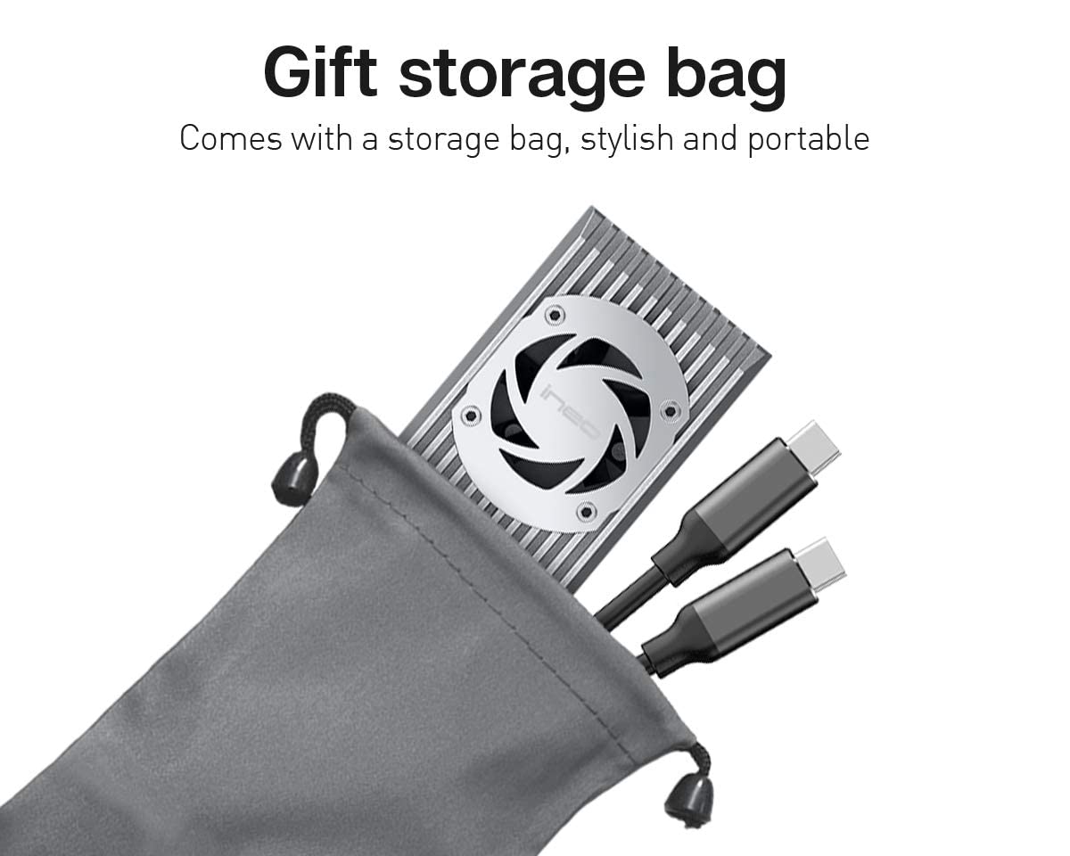 Ineo M.2 Nvme Ssd Enclosure Built In Cooling Fan [C2598 Nvme Series] (10Gbps)