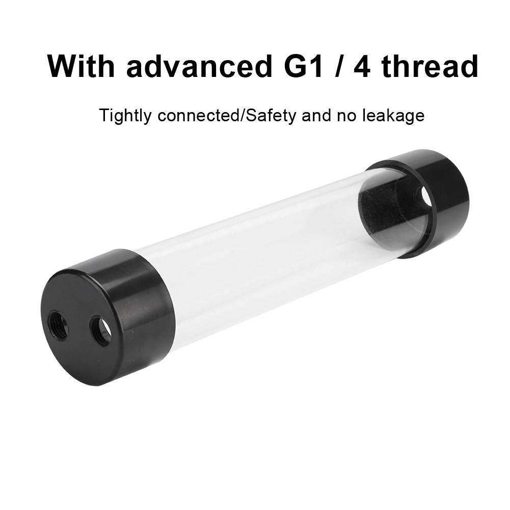 Ashata Cylinder Water Cooling, 240Mm Transparent Fast Cooling Water, G1 / 4 Thread Heat Exchanger Water Cooling Reservoir Radiat