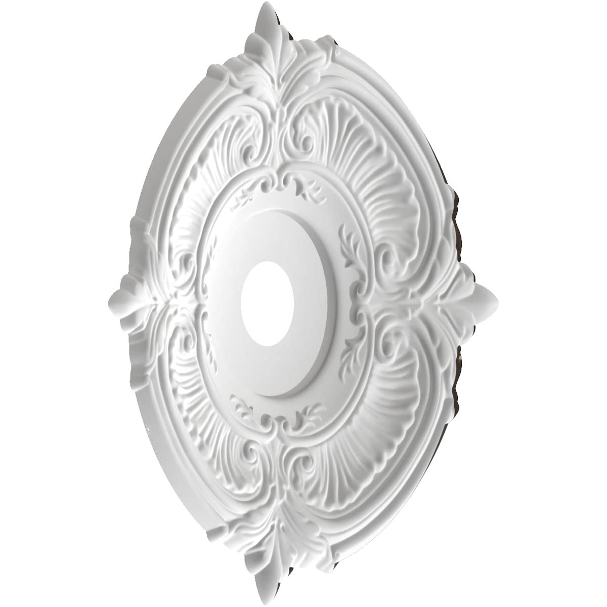 Ekena Millwork Cmp22Ateru Attica Thermoformed Pvc Ceiling Medallion (Fits Canopies Up To 7 3/4), 22Od X 3 1/2Id X 1P, Universal