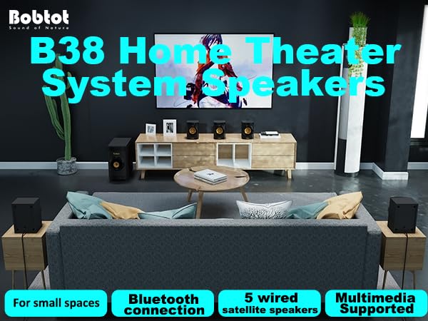 Surround Sound Systems Small 5.1 Home Theater System Speakers For Tv Subwoofer With Hdmi Arc Optical Bluetooth Input Stereo Home