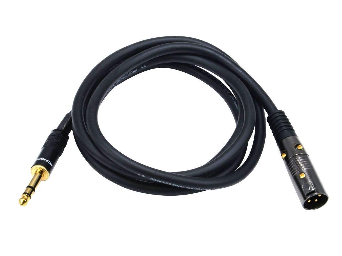 Monoprice Xlr Male To 1/4 Inch Trs Male Cable   25 Feet   Black, 16Awg, Gold Plated   Premier Series