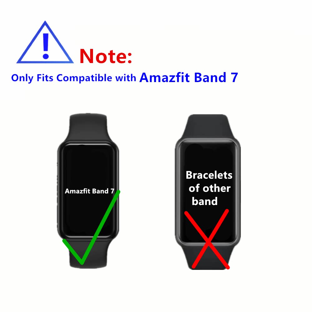 Mihence [ 3Pcs ] Compatible With Amazfit Band 7 Screen Protector, 3D Full Screen Coverage Curved Edge Pama Protective Film For Fitness Tracker, Transparent