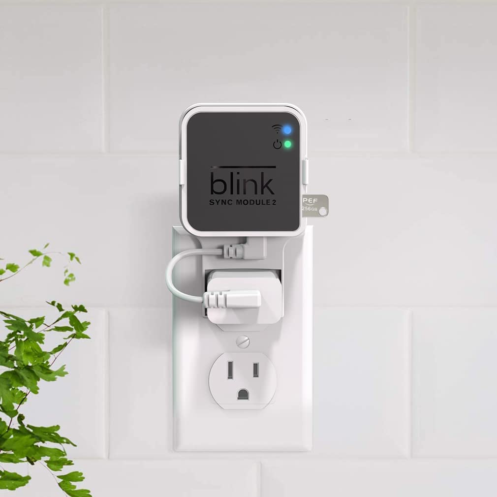 256Gb Blink Usb Flash Drive And Outlet Wall Mount For Blink Sync Module 2, Space Saving For Blink Outdoor Indoor Security Camera (Blink Sync Module 2 Is Not Included)