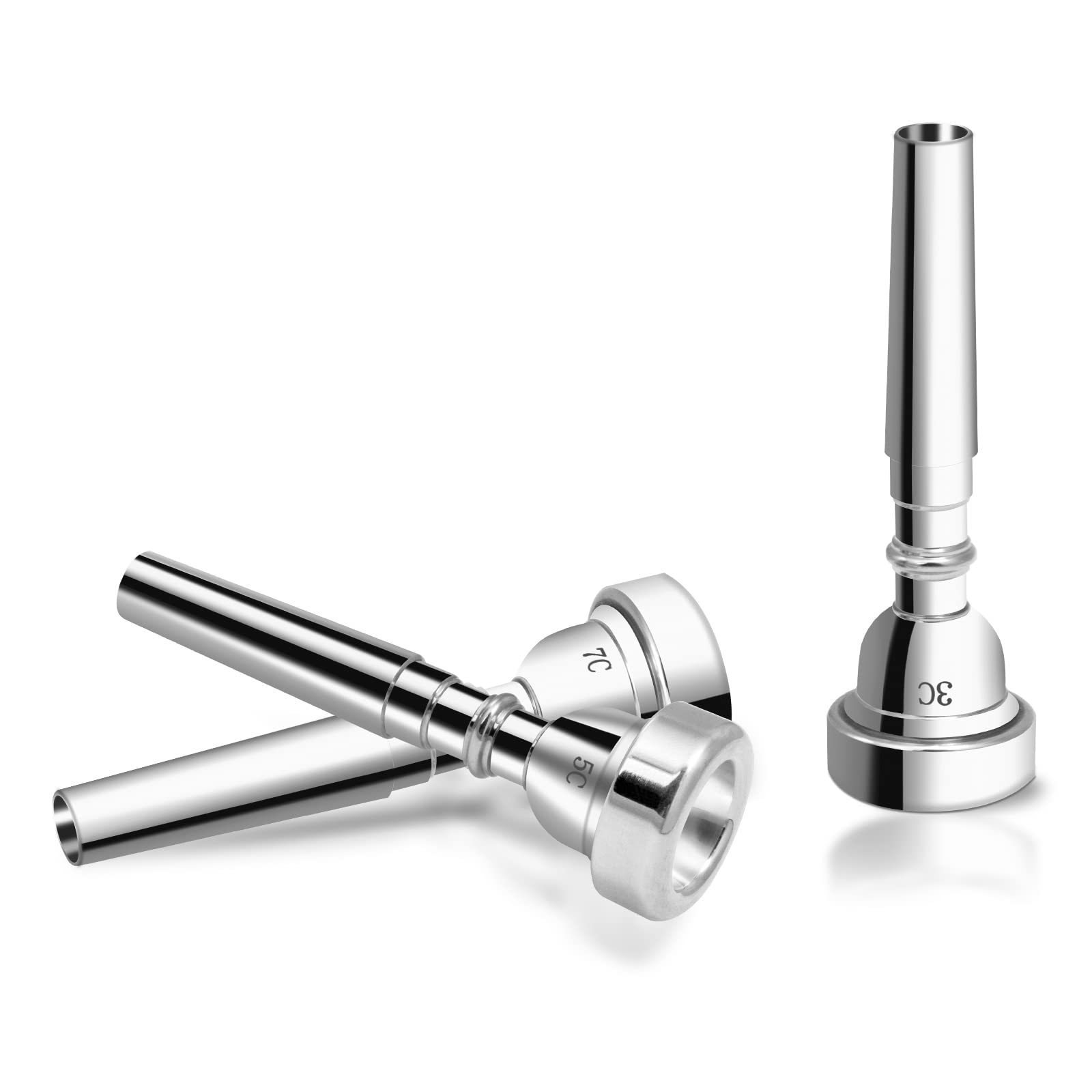 Cheerock 3Pack Trumpet Mouthpiece 3C 5C 7C Trumpet Accessories, Trumpet Mouthpiece Set With Brass Suitable For Beginners And Pro