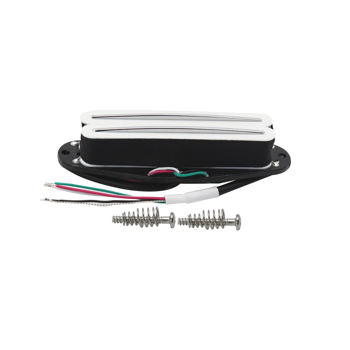 Fleor Alnico 5 Hot Dual Rail Humbucker Single Coil Sized Pickup 6 7K Humbucker Pickup, White