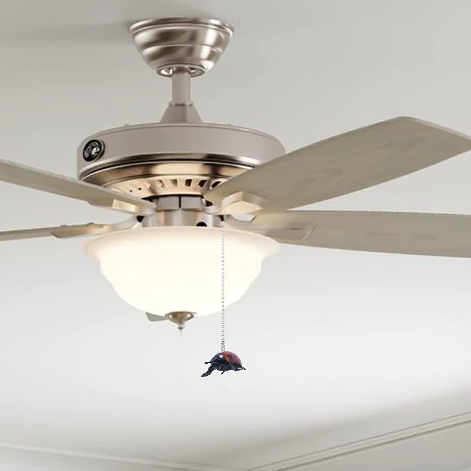 Dotlite Ladybug Ceiling Fan Pull Chain,12In Cute Insect Ladybird Fan String Pulls Charm Extension Decorative,3Mm Diameter Beaded