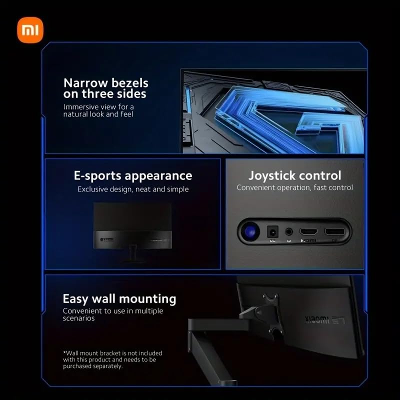 Xiaomi Gaming Monitor 27In 165Hz 1Ms Gtg 1920*1080 Fast Ips Hdr10 Freesync Premium Professional Calibration 99% Srgb 178 Wide An