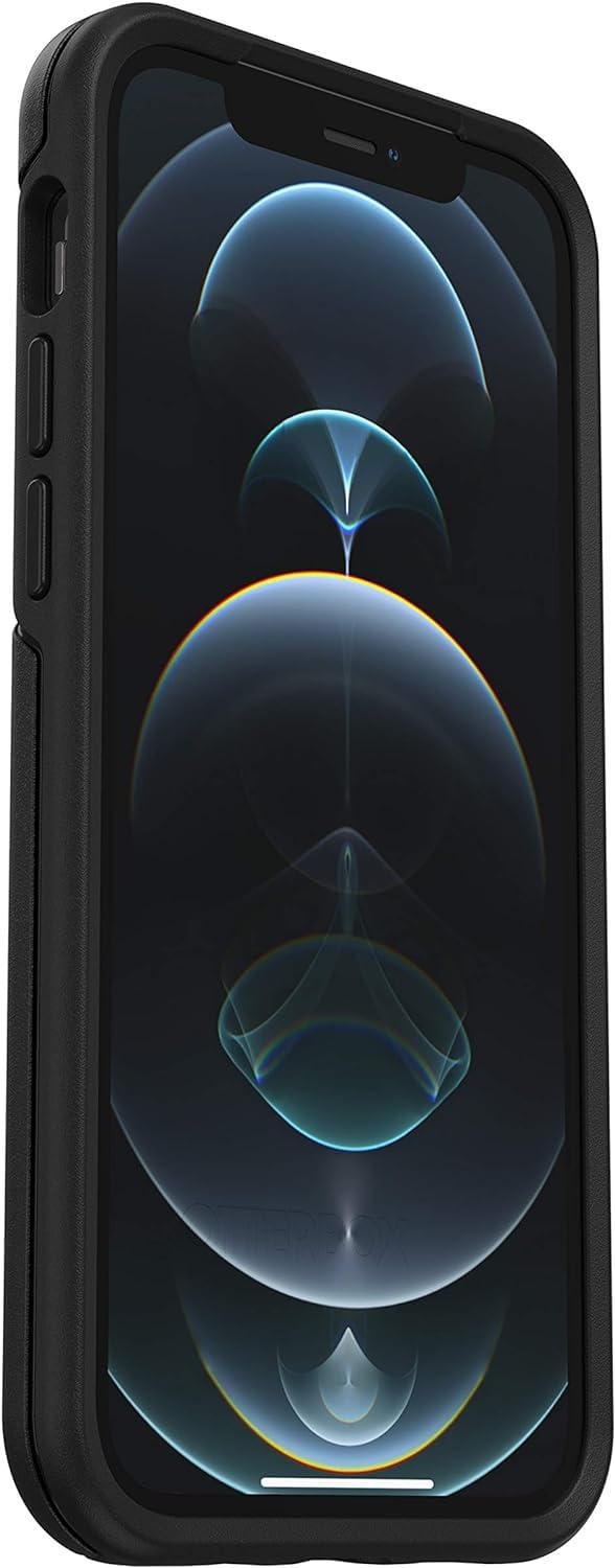 Otterbox Iphone 12 & Iphone 12 Pro Symmetry Series Case   Black, Ultra Sleek, Wireless Charging Compatible, Raised Edges Protect
