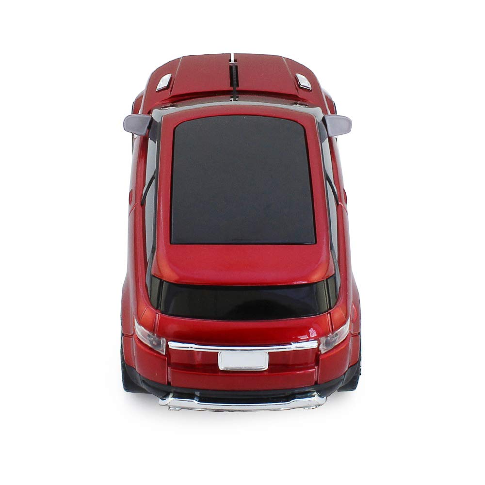 Aikchi Noiseless Wireless Car Mouse, 3D Optical Mouse For Desktop Laptop Pc Computer Mouse, 2.4Ghz 1000Dpi Mouse For Lh (Red)