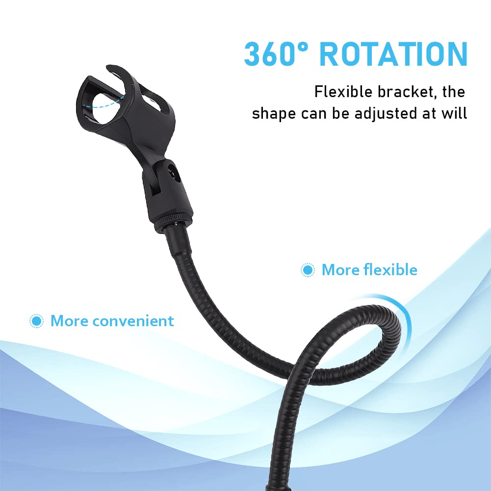 Microphone Arm Stand, 360 Degree Flexible Gooseneck Desktop Mic Stands Holder With Heavy Duty Desk Clamp For Recording, Games(Black)