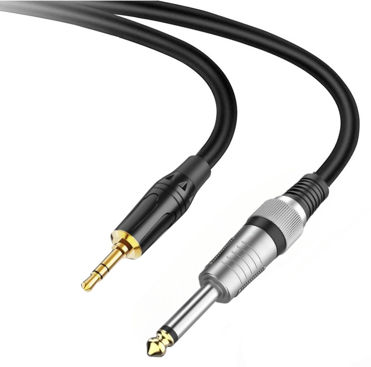 SeCro Guitar Cable 6.35mm (1/4 inch) Male Mono Plug to 3.5mm Male Audio Jack Cable  Instrument Cable (9.8FT [3 Meters])