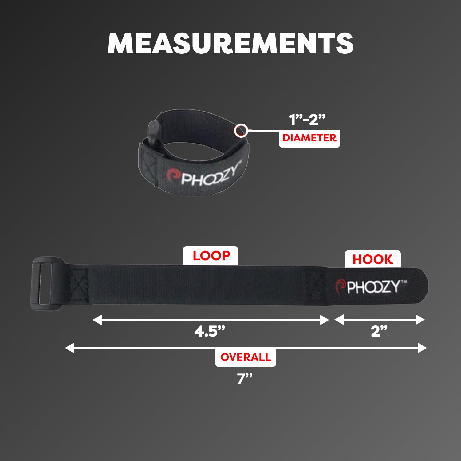 PHOOZY XP3 Series Accessory Straps Quick Attachment MOLLE Compatible UltraShield Nylon Ripstop Black 3-Pack