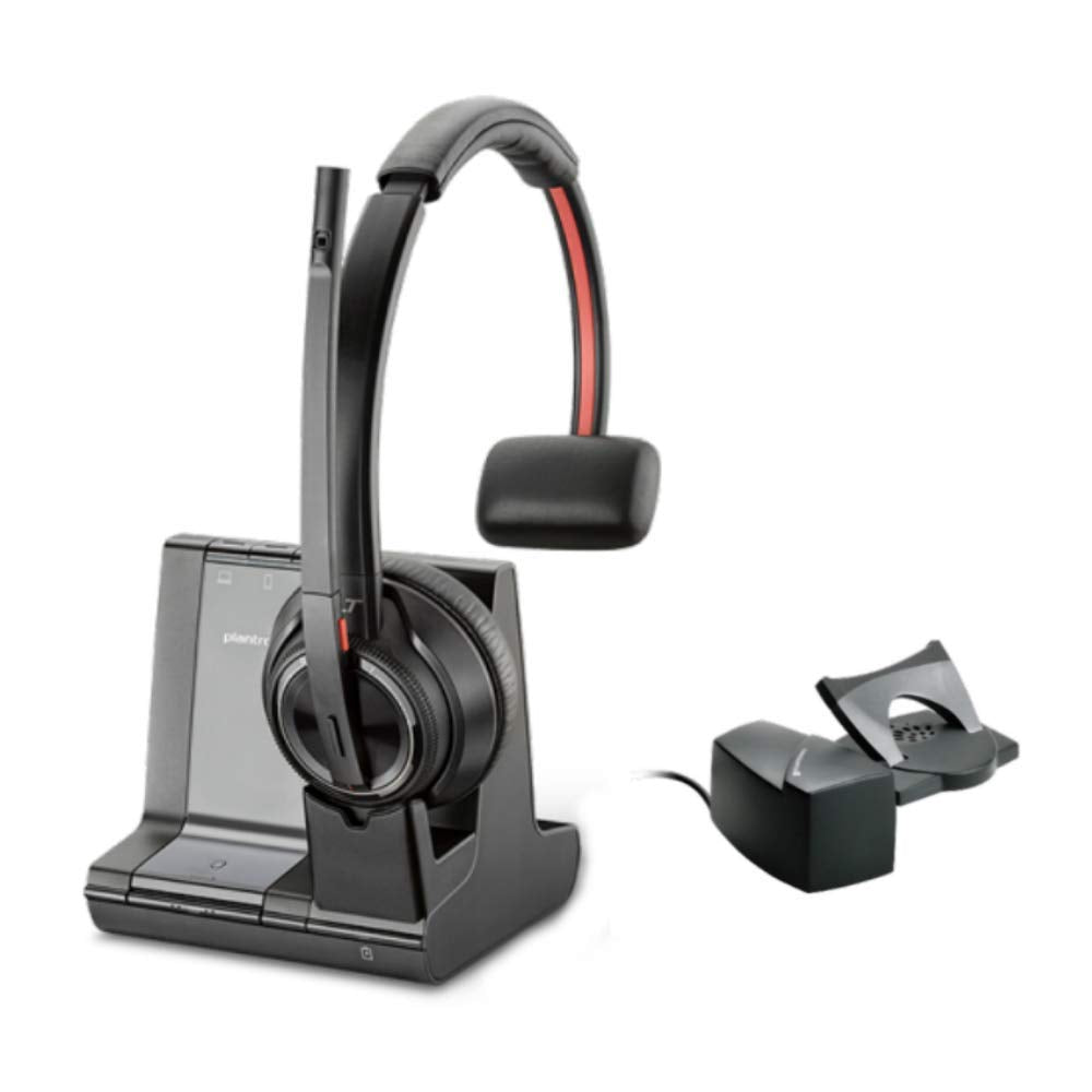 Plantronics   Savi 8210 Office Wireless Dect Headset (Poly)   Single Ear (Mono)   Compatible To Connect To Pc/Mac Or To Cell Pho