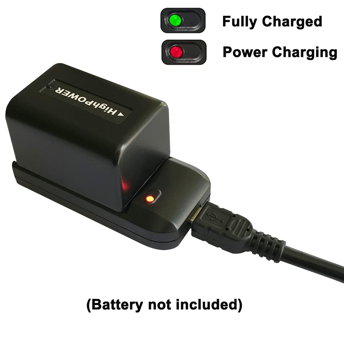 CofunKool Video Camera Camcorder Charger with NP-FV5 2000mAh Battery - Black, Compatible with NP-FV5 1000/1500mAh Batteries