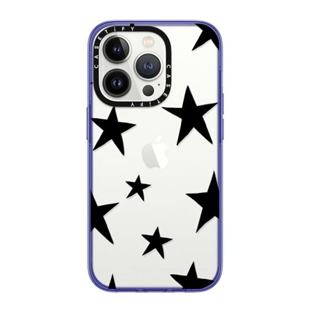 Casetify Compact Iphone 14 Pro Case [2X Military Grade Drop Tested / 4Ft Drop Protection]   Stars Black   Peri Purple